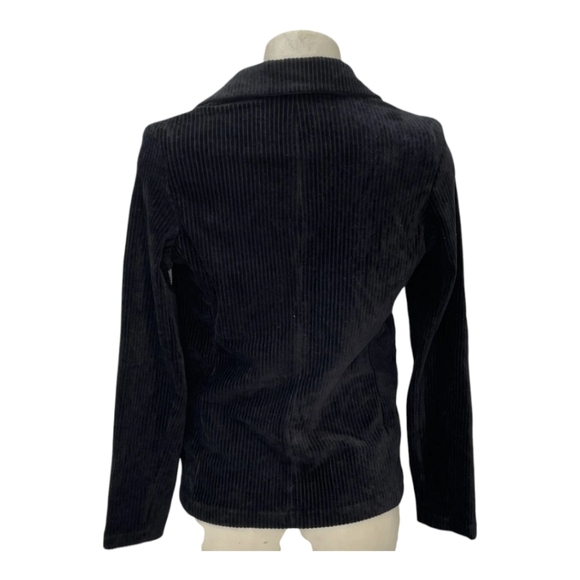 Majestic Filatures Corduroy One-button Blazer Cotton  Size 3 Medium Black - Picture 2 of 6